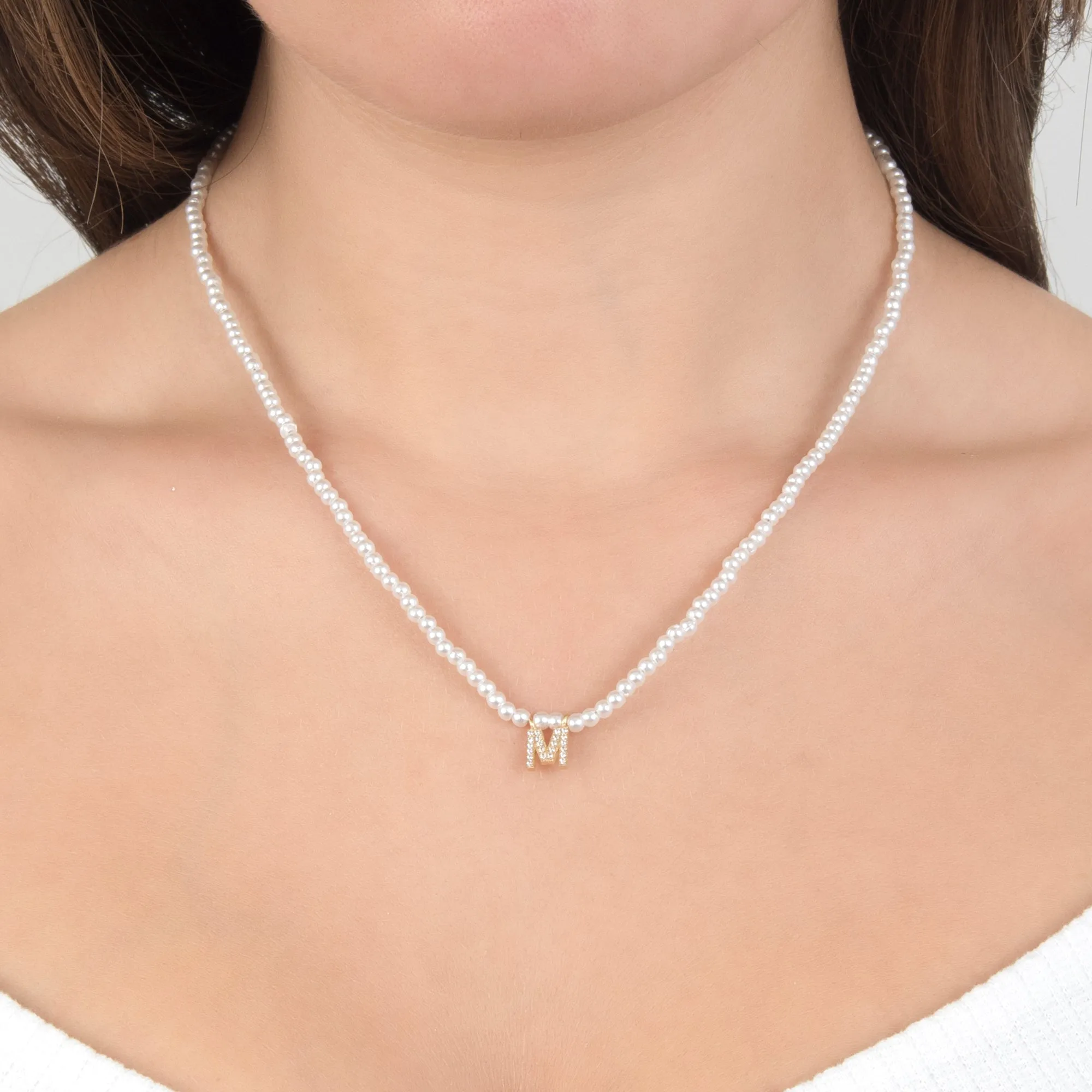 Pearls Initial Necklace