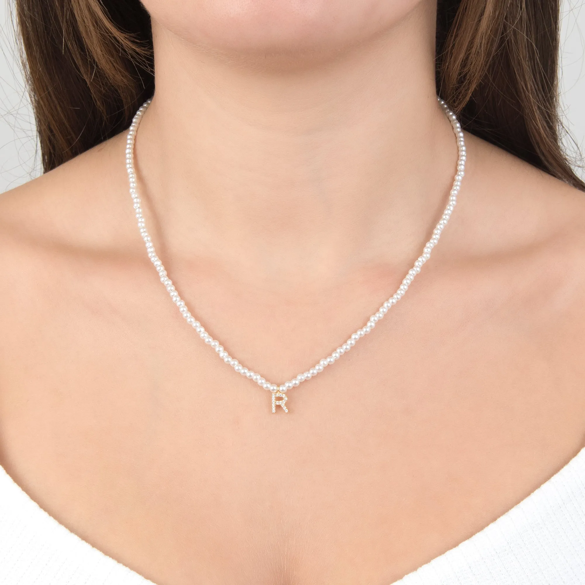 Pearls Initial Necklace