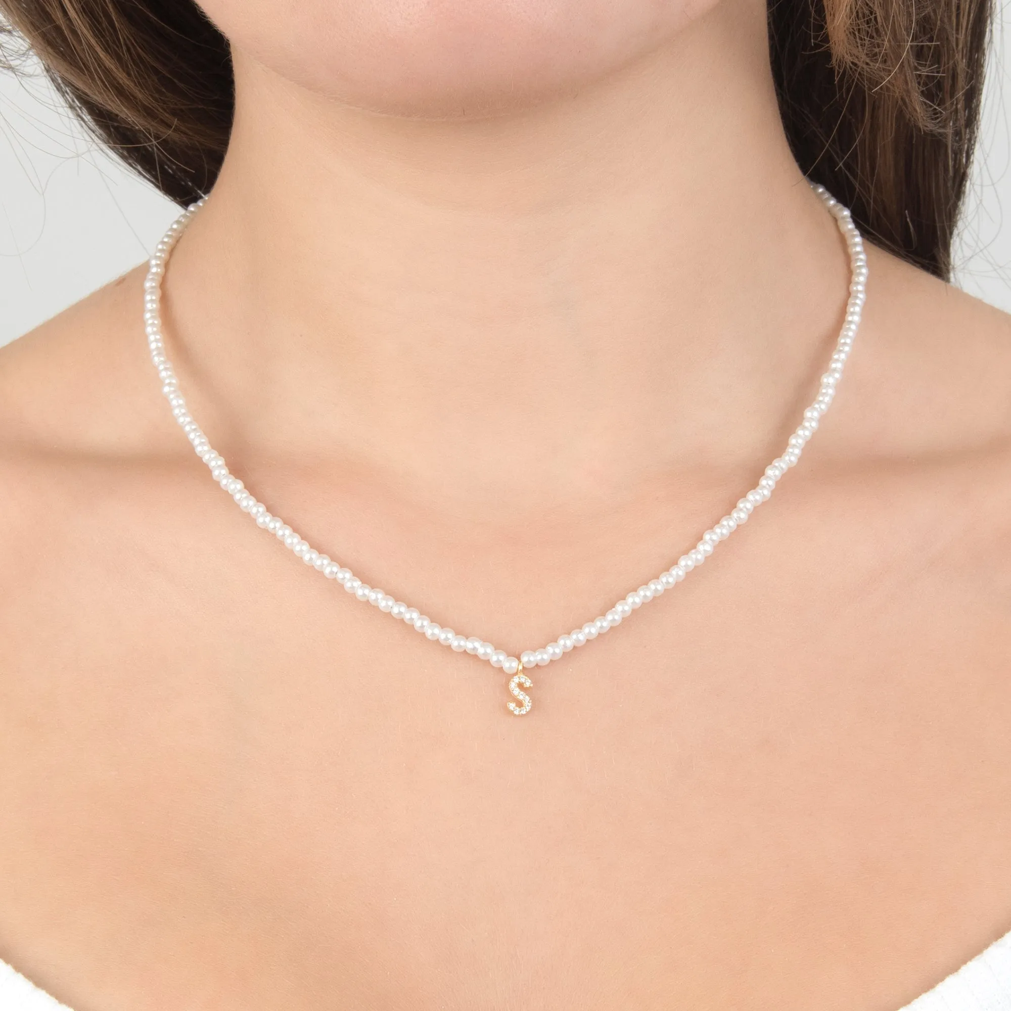 Pearls Initial Necklace