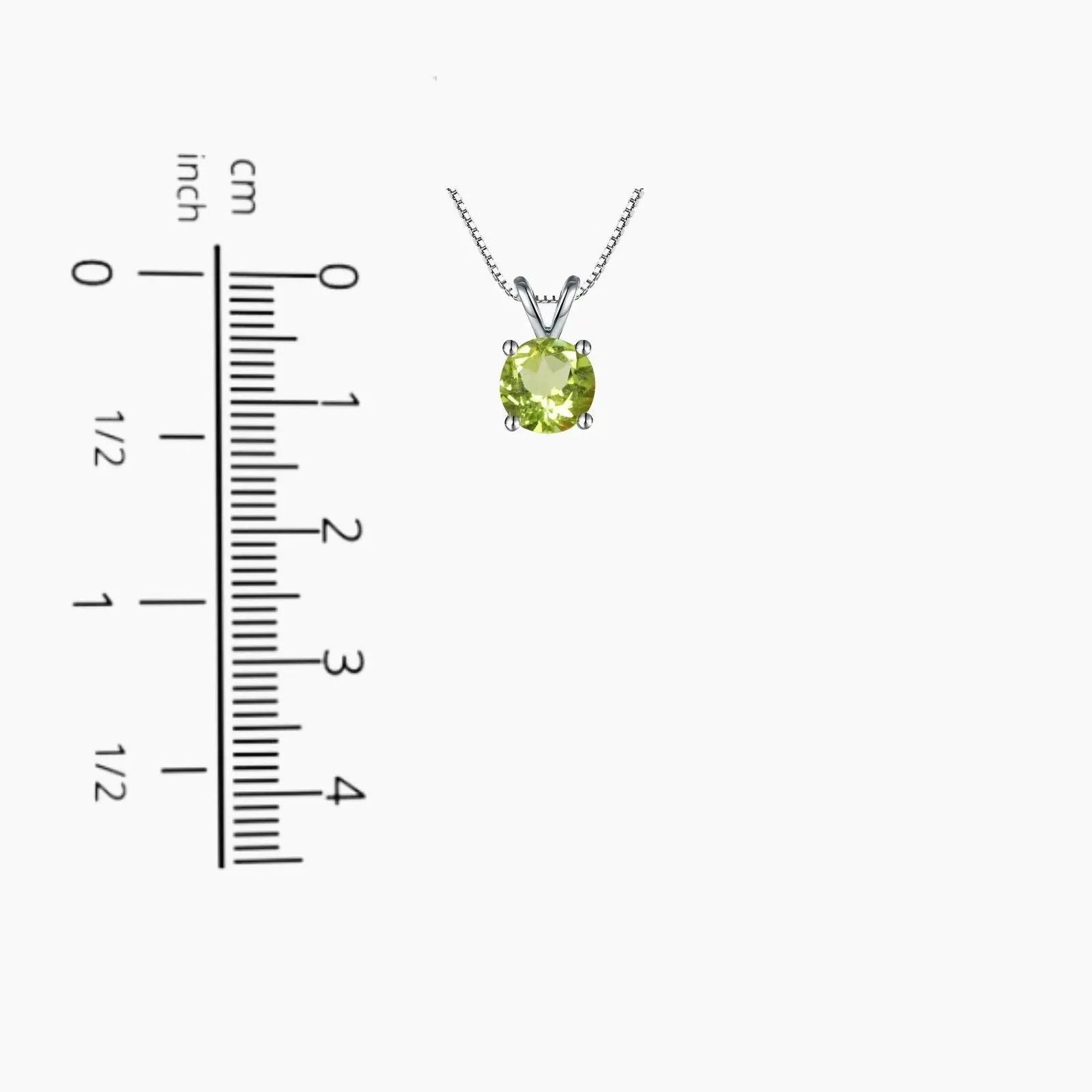 Peridot Necklace Australia | Round Cut Pendant in Sterling Silver | Irosk ®