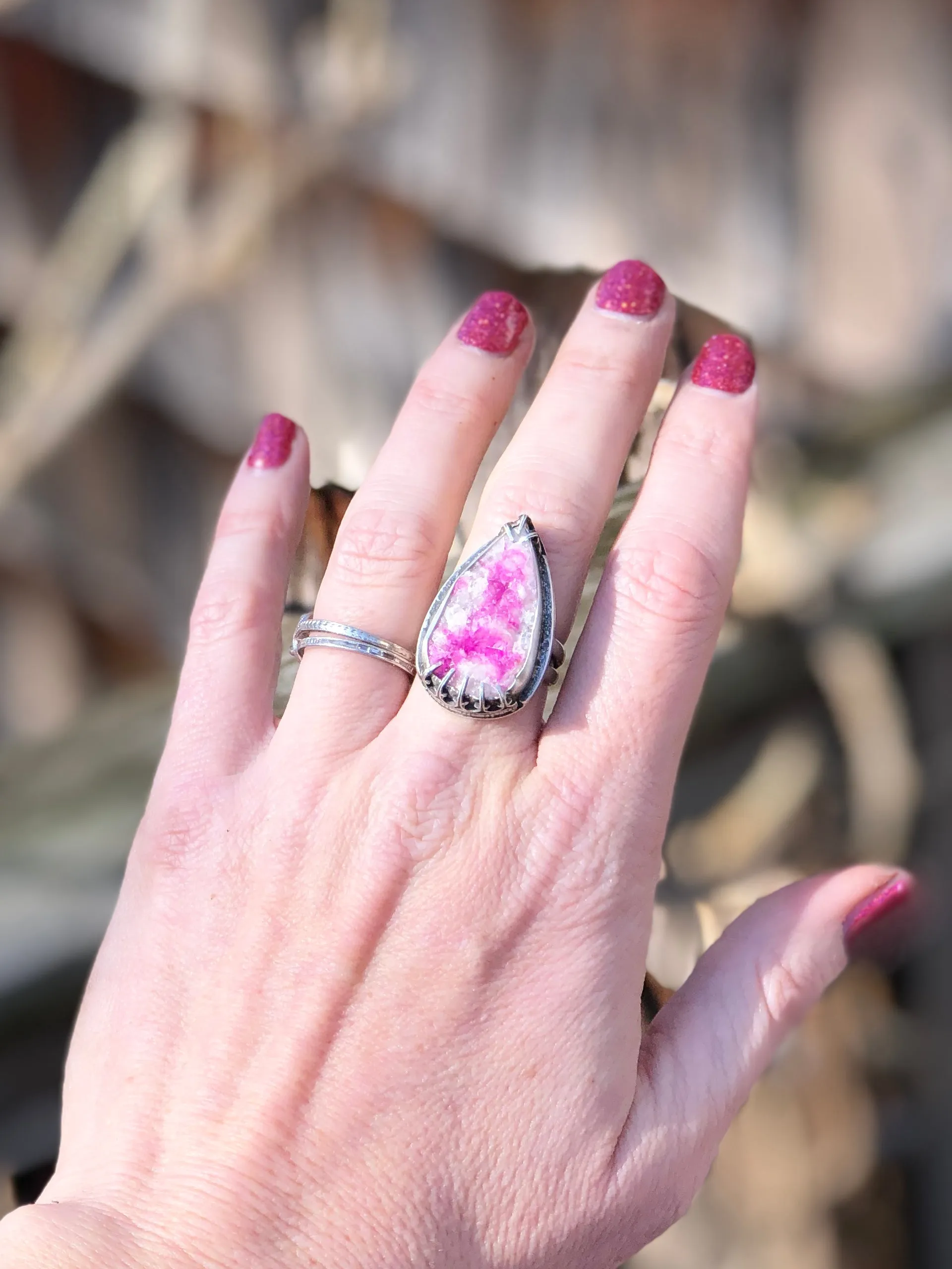 Pink Cobalto Calcite Statement Ring