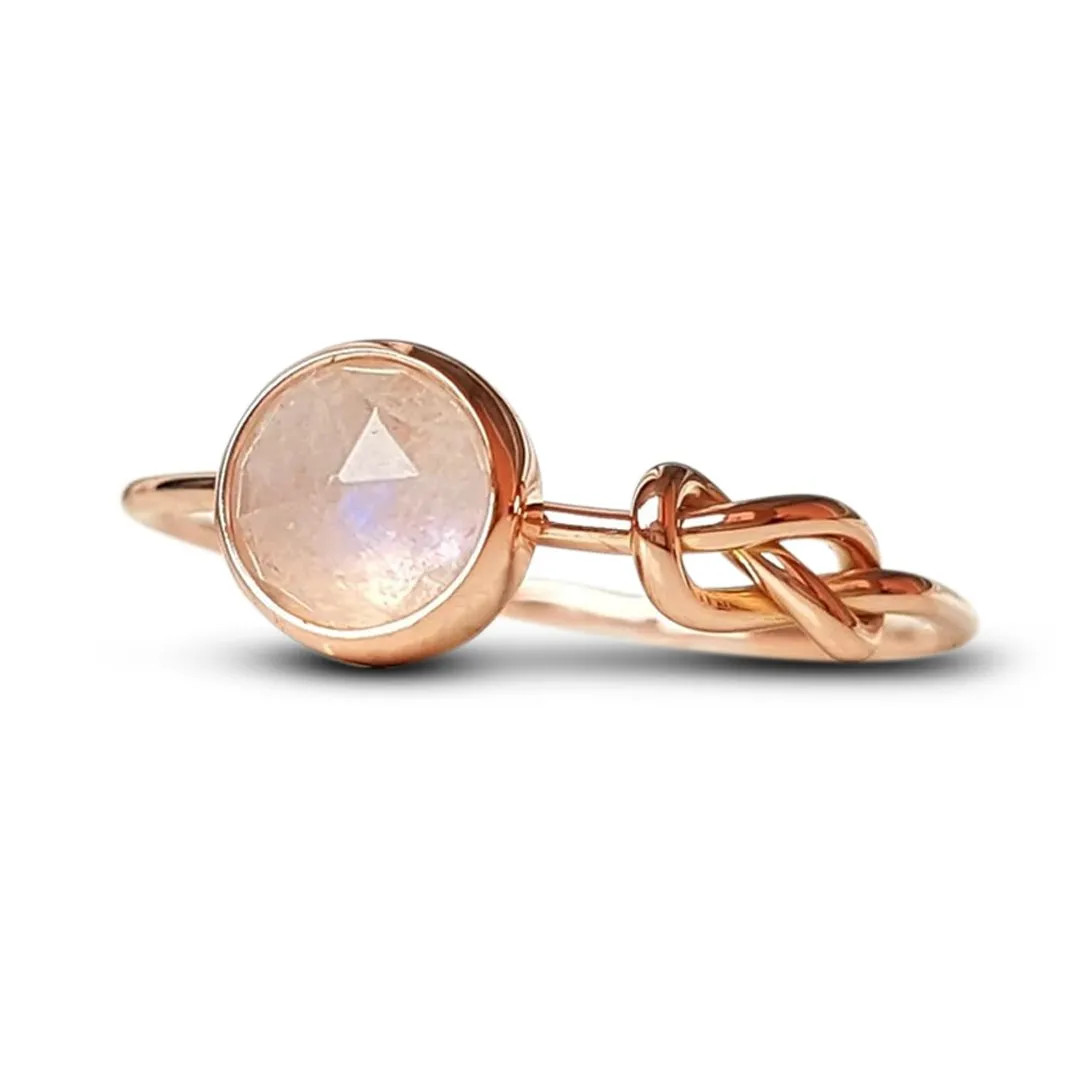 Pink Opal Lucky Knot Infinity Ring