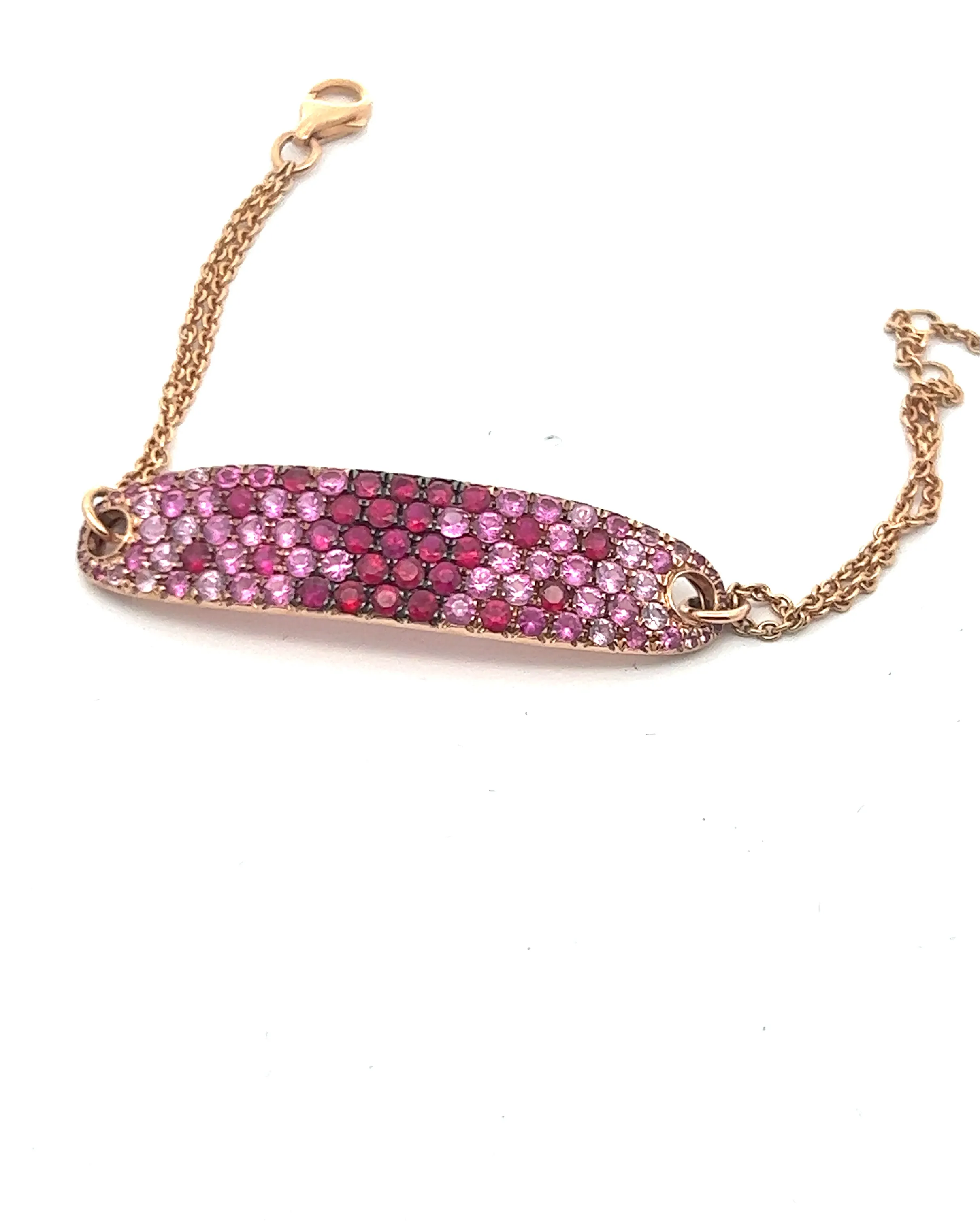 pink sapphire ombre tag bracelet