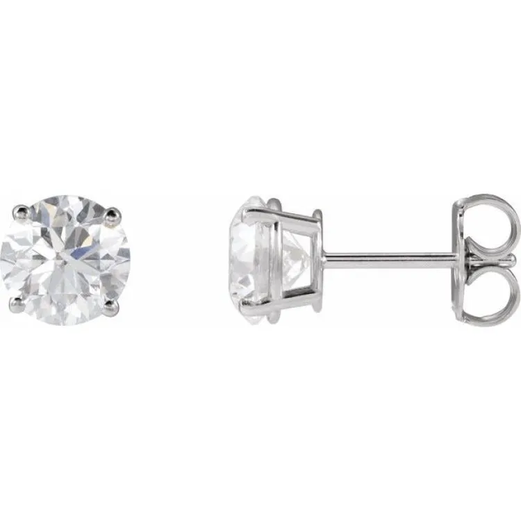 Platinum 8 mm Lab-Grown Aqua Sapphire Stud Earrings