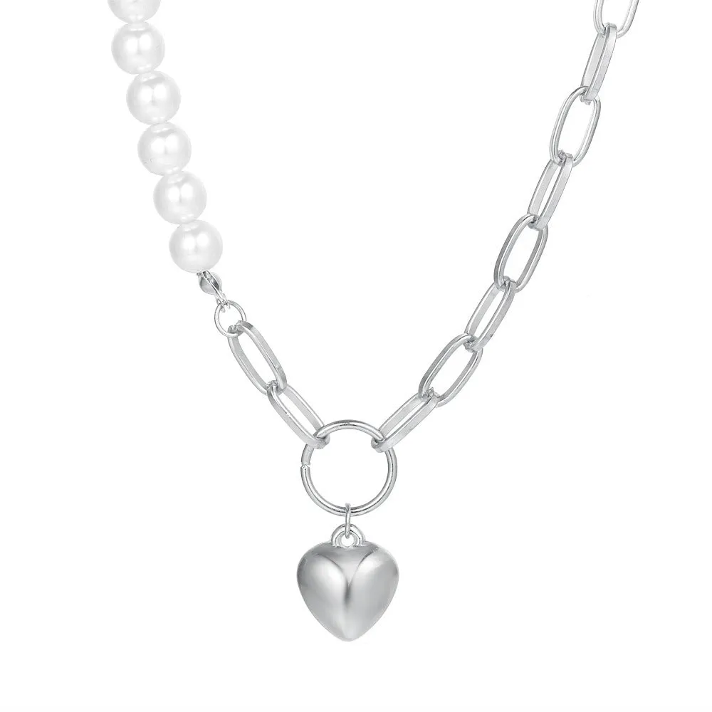 Pre Order:  Heart-Shaped Pearl Collarbone Necklace