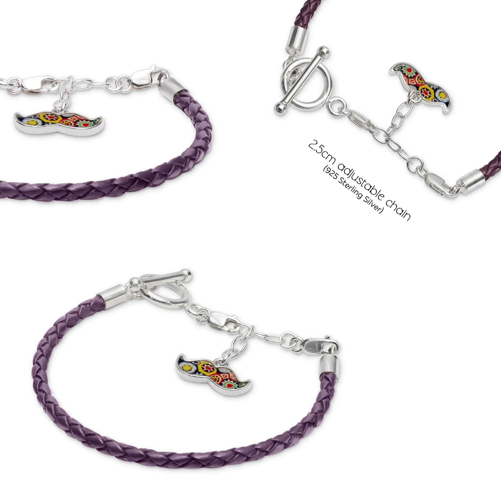 Purple Leather Bracelet