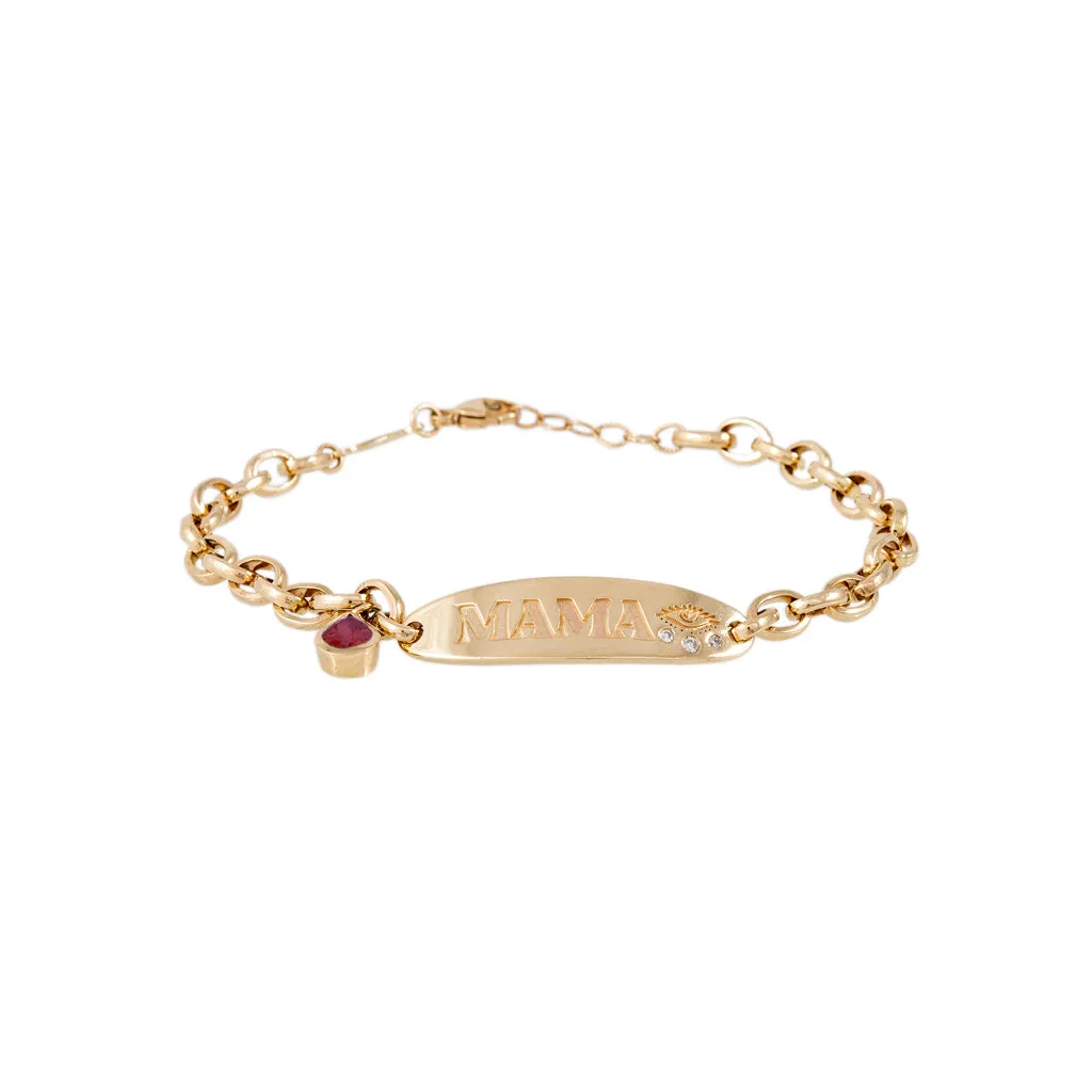 "MAMA" BIRTHSTONE ID BRACELET