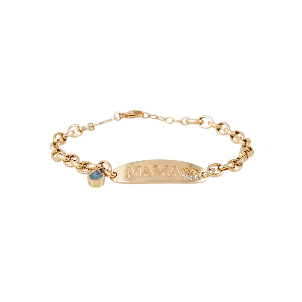 "MAMA" BIRTHSTONE ID BRACELET