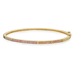 RAINBOW SAPPHIRE HINGE BRACELET, GOLD