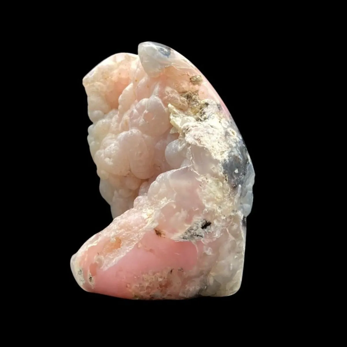 Raw And Polished Pink Opal Free Standing Rock Specimen