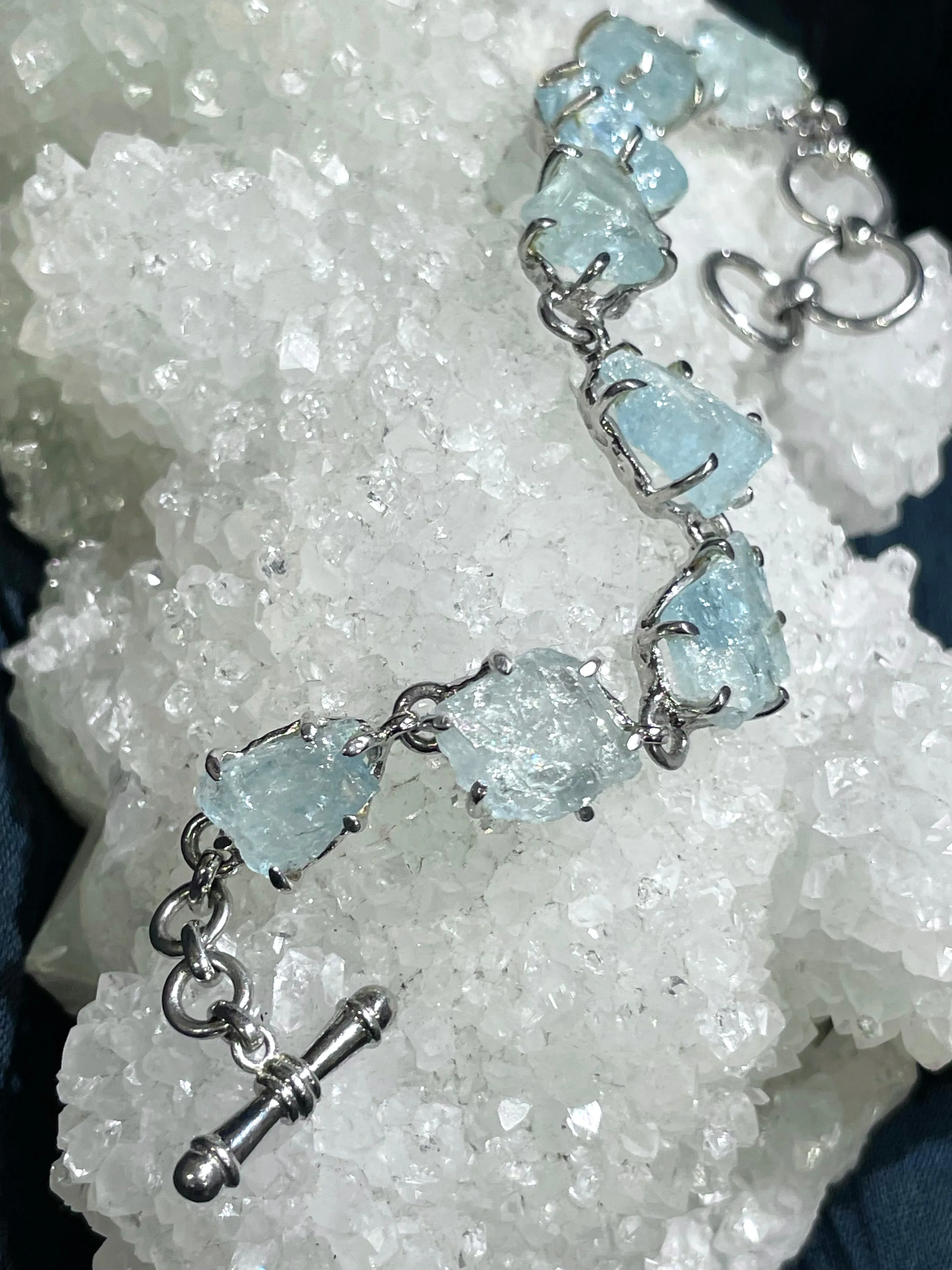 Raw Aquamarine Bracelet