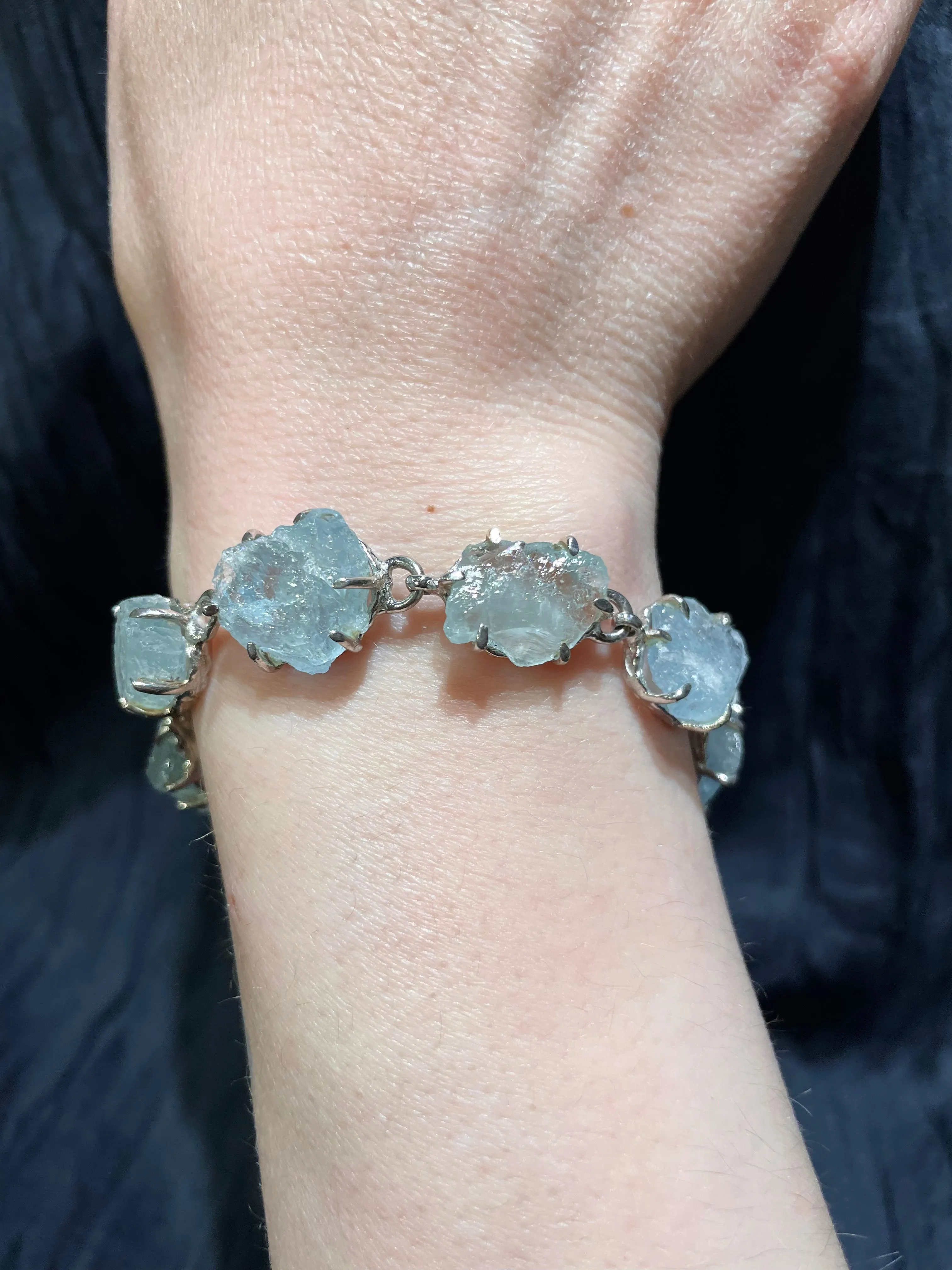 Raw Aquamarine Bracelet