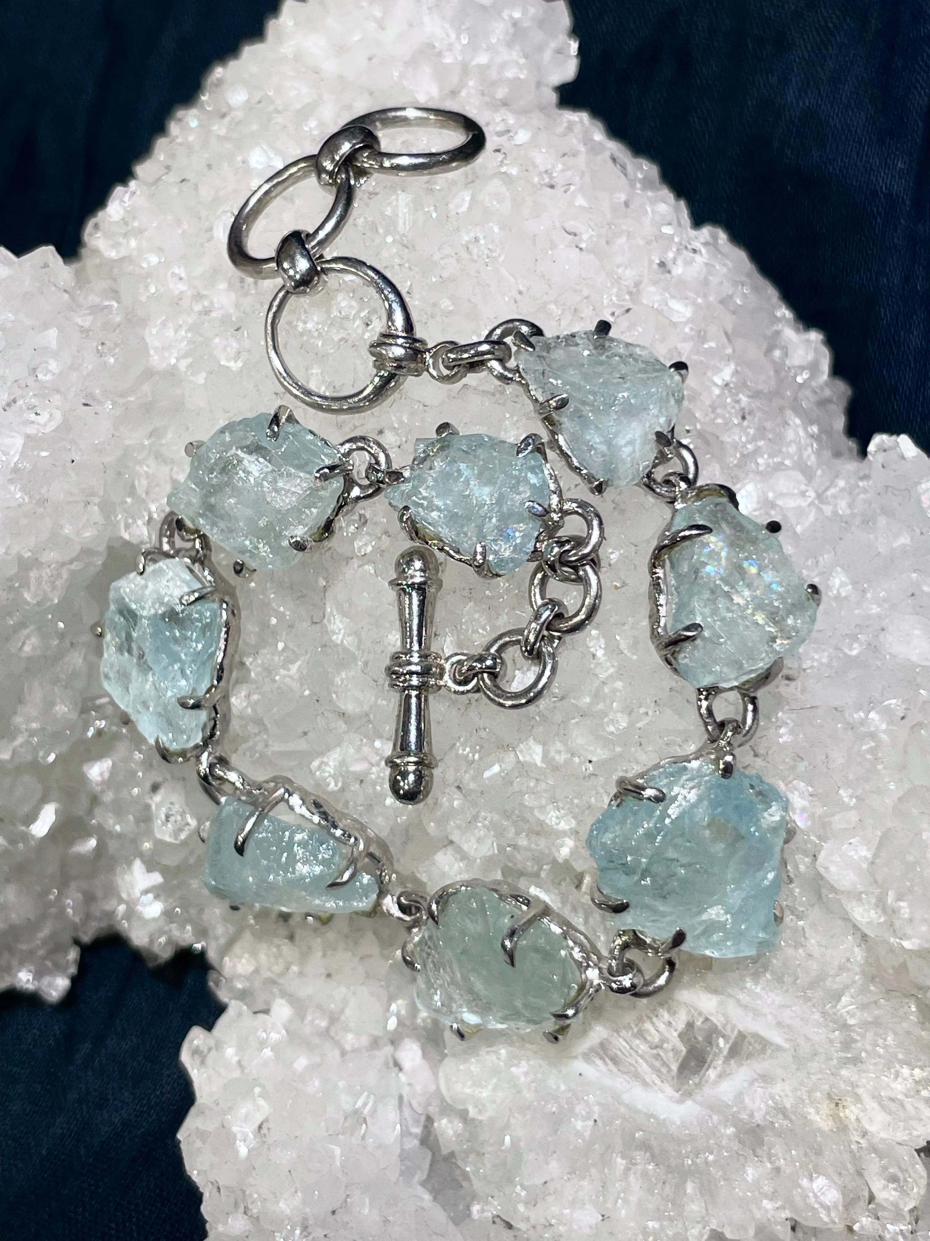 Raw Aquamarine Bracelet