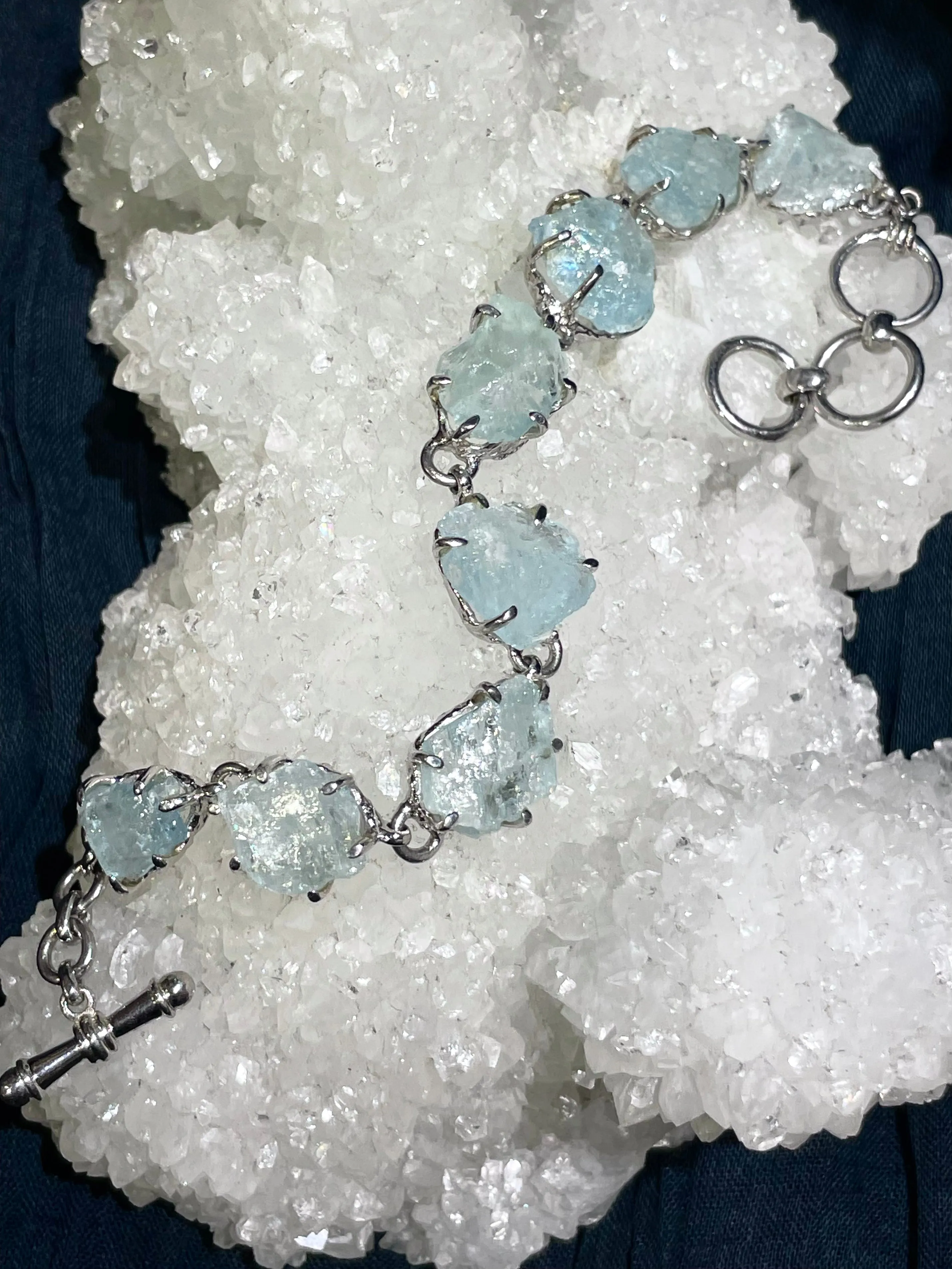 Raw Aquamarine Bracelet