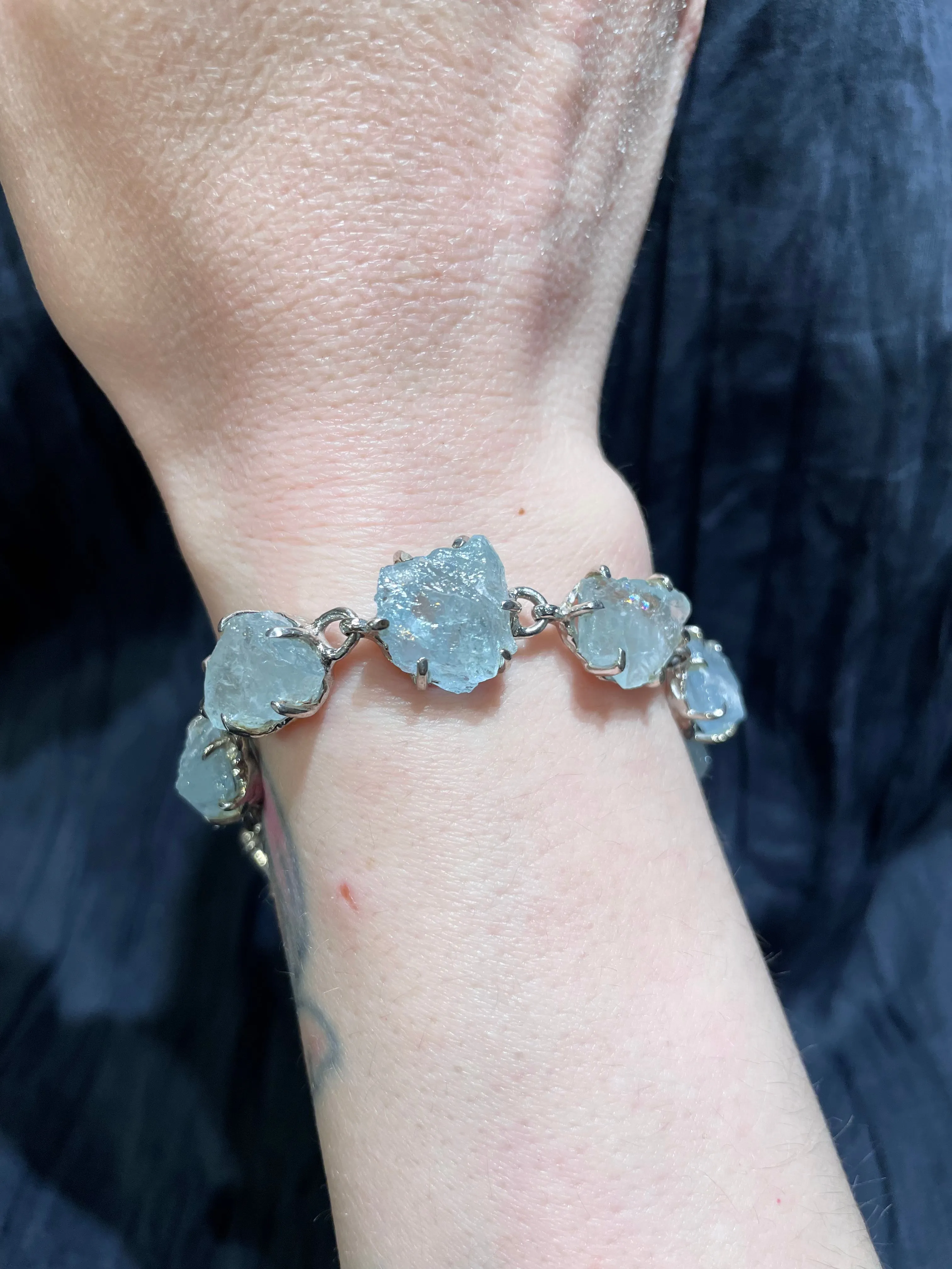 Raw Aquamarine Bracelet