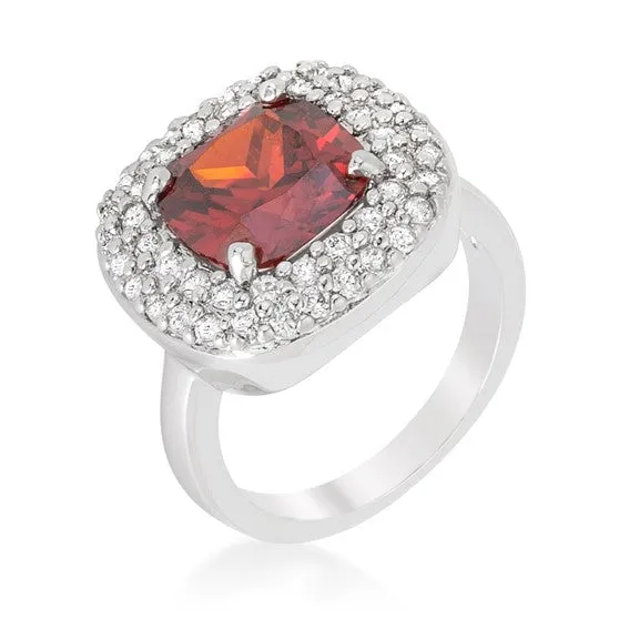 Regina Garnet Red Cushion CZ Cocktail Ring | 4ct