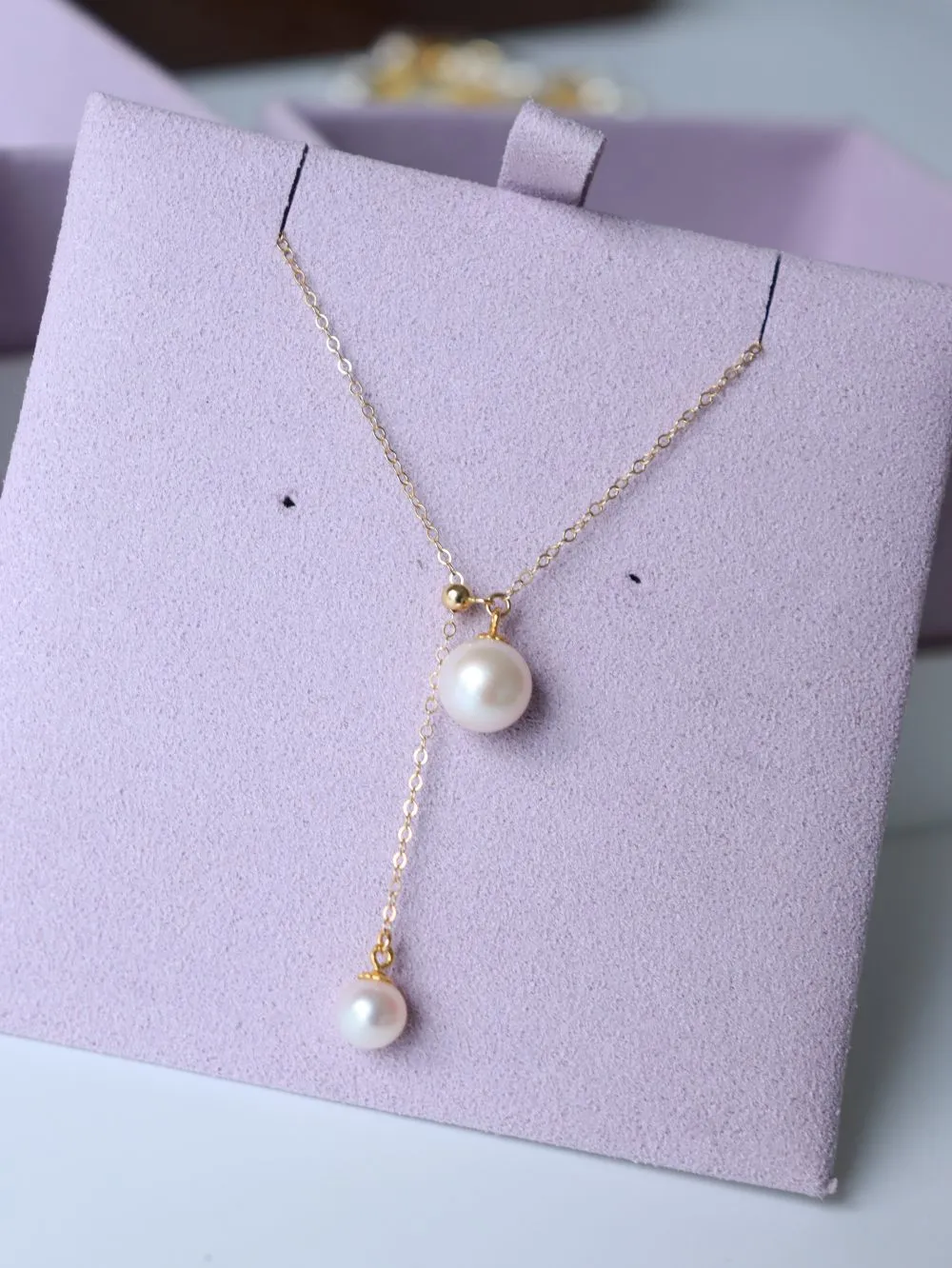 Retro Pull-Through Pearl Pendant Necklace