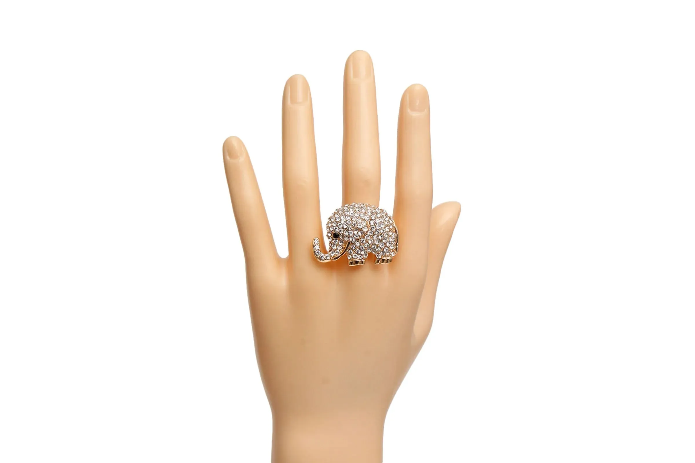 Rhinestone Elephant Ring