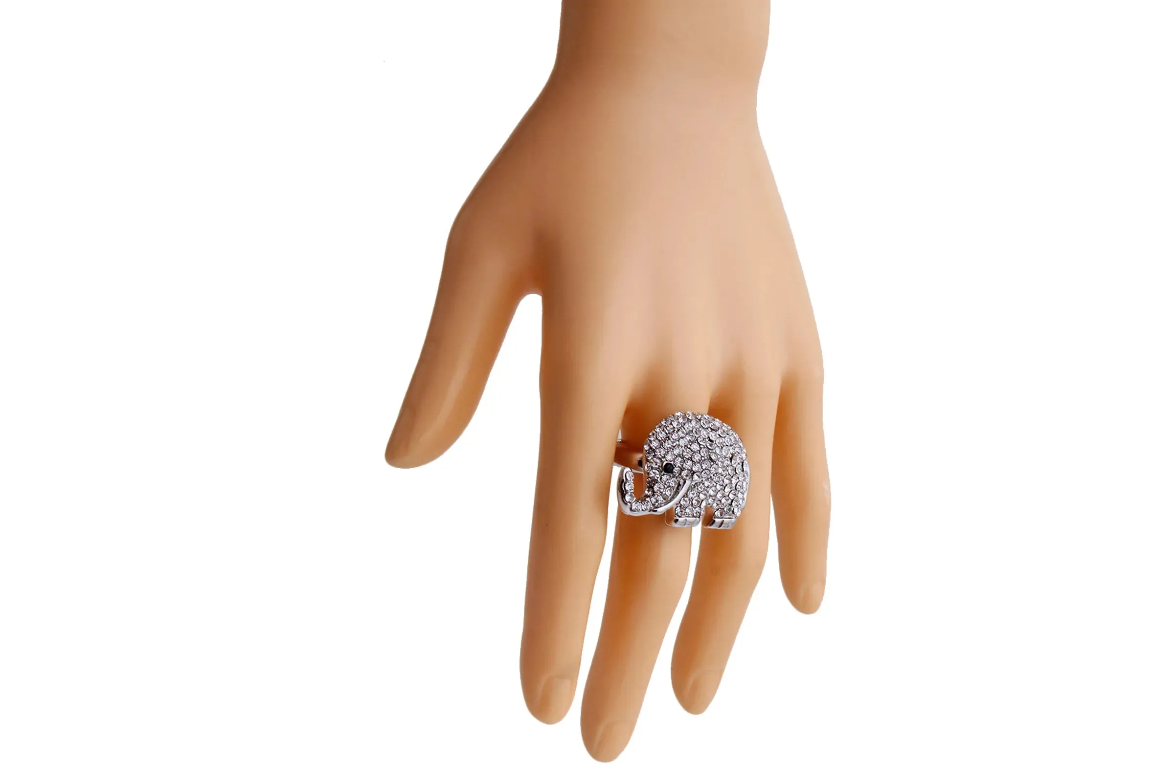 Rhinestone Elephant Ring