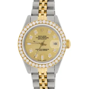 Rolex Datejust 2-Tone 26mm Diamond Bezel/Champagne Gold Dial Jubilee Watch TFJ-142508155