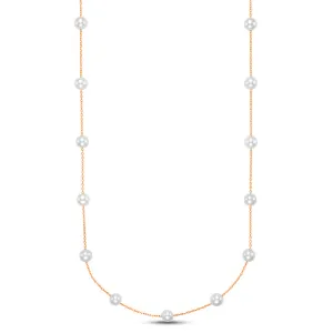 Rose Gold Tin Cup Pearl Necklace