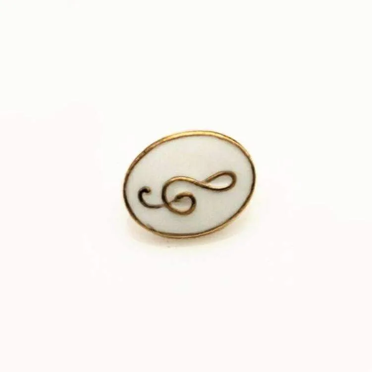 Round G Clef / Treble Clef Brooch / Pin - Music Gift