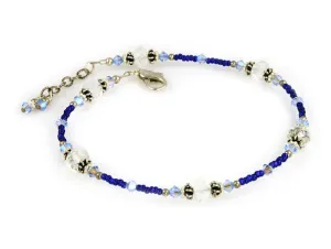 Sapphire Pacific Dolphin Crystal Anklet