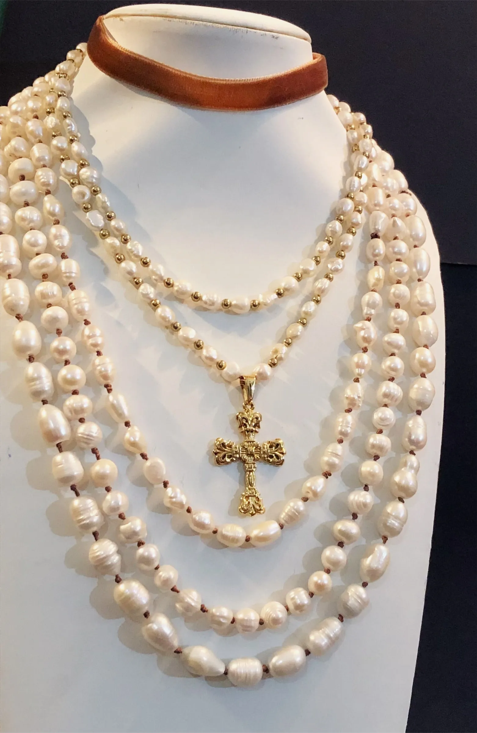 Serena  5 Strands Pearl Necklace