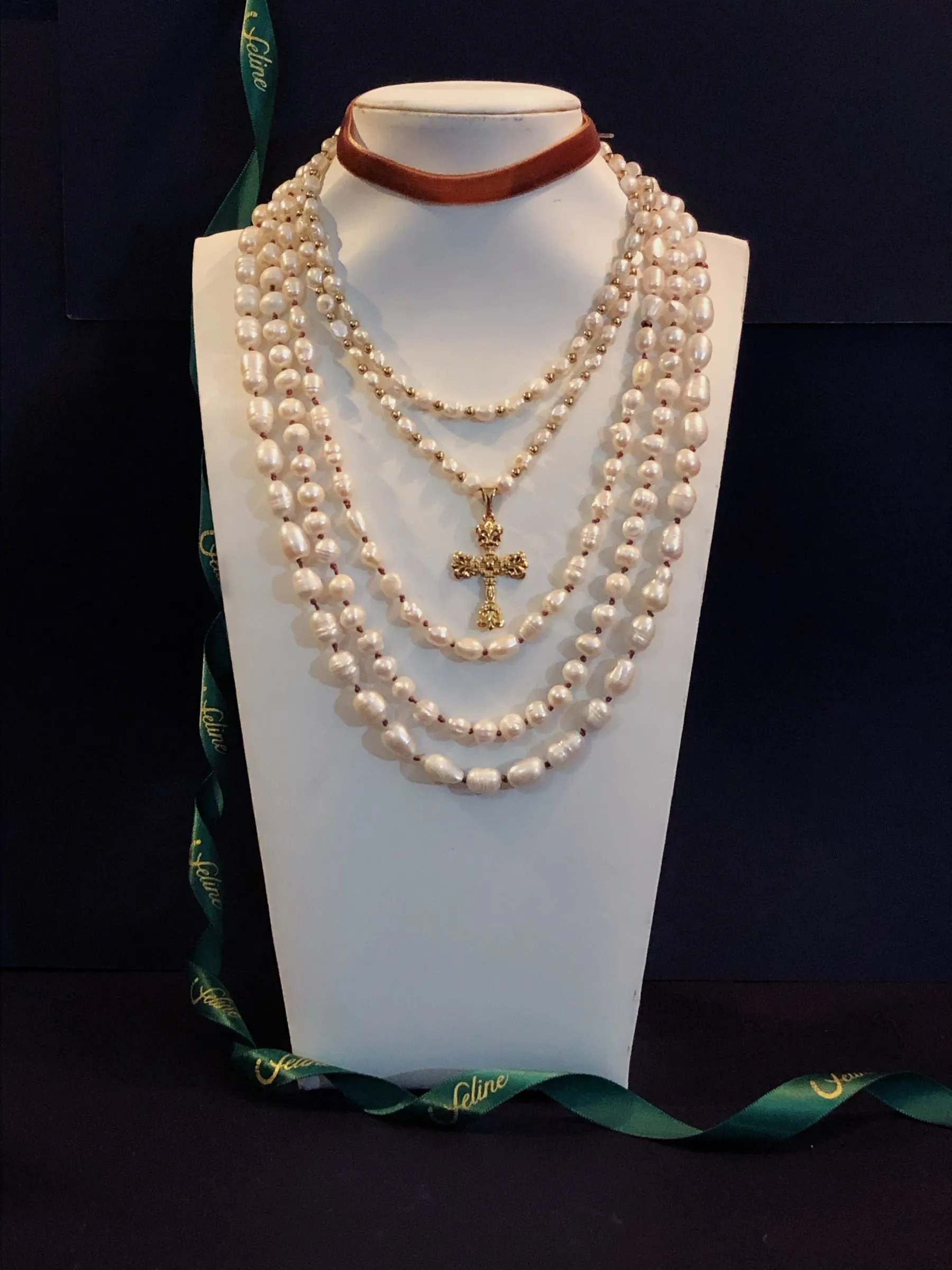 Serena  5 Strands Pearl Necklace