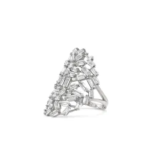 Silver Baguette Cocktail Ring