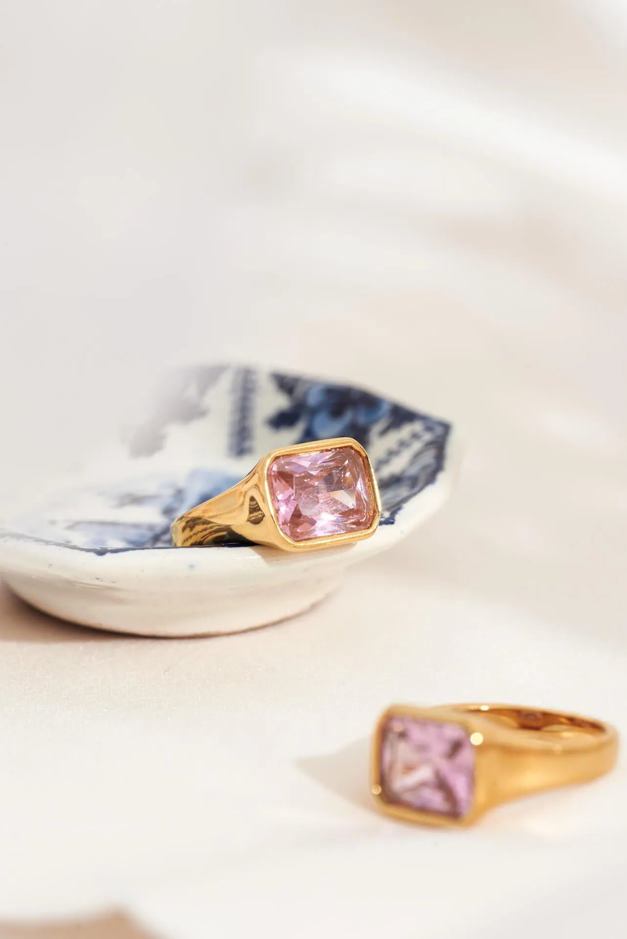 Square Cocktail Ring: Pink