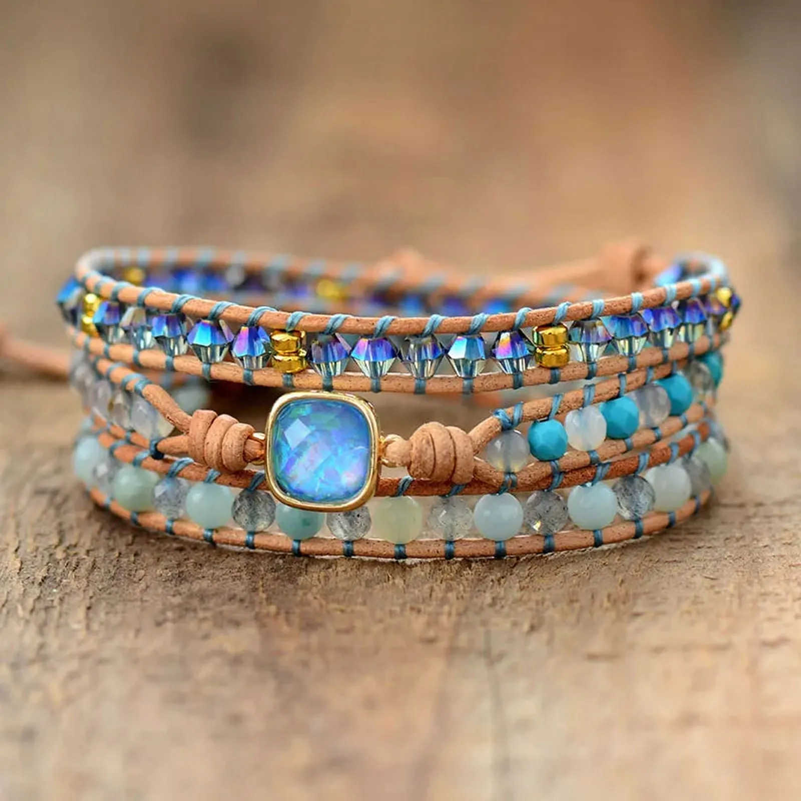 Square Opal Blue Brilliance Bracelet