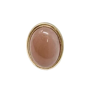 Sterling Silver and 14K Gold Cocktail Ring  with Brown Cabochon