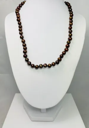 Sweet 18" Dyed Cultured Freshwater Pearl 14k Gold Necklace!