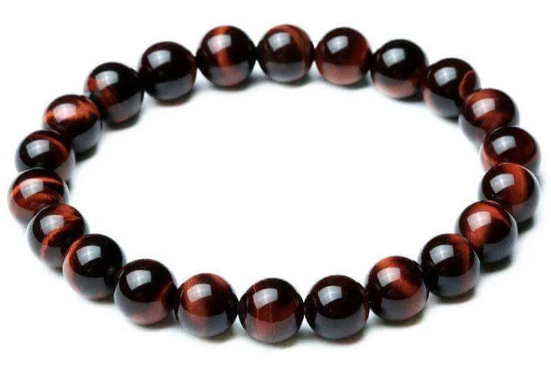 Tiger Eye Bracelet! Vintage Style  8mm Red Tiger Eye Bracelet