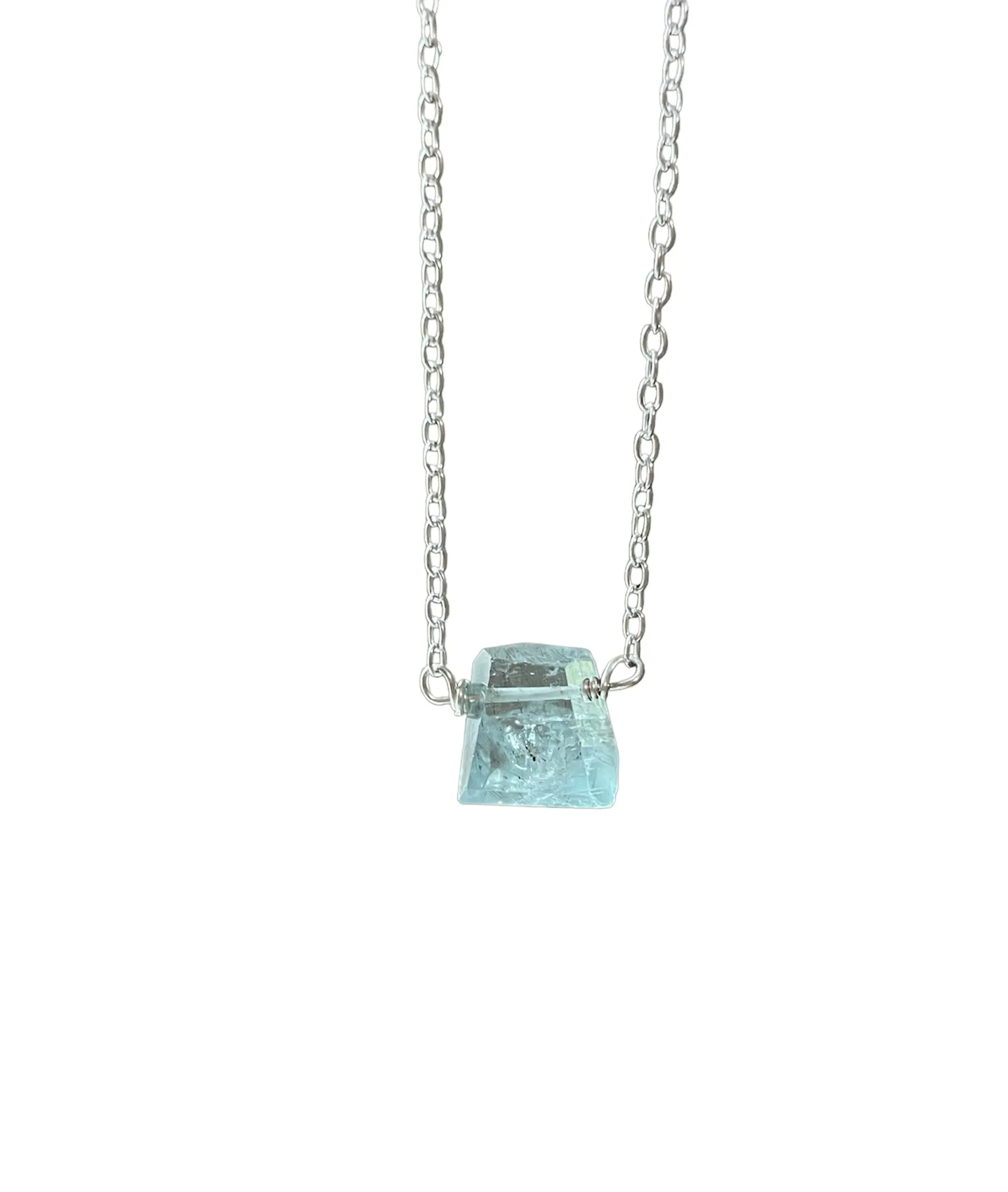 Tiny Aquamarine Gemstone Necklace