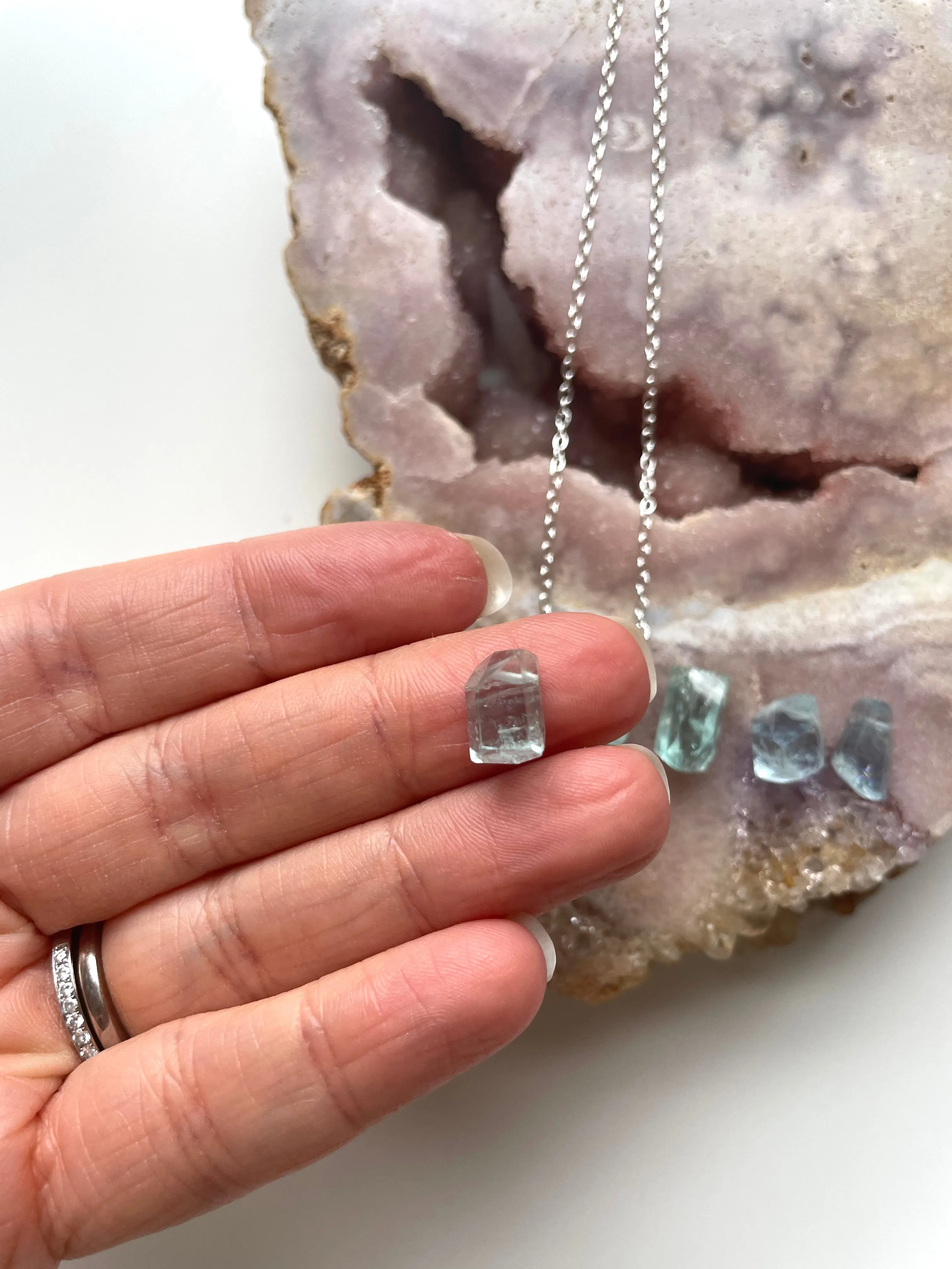 Tiny Aquamarine Gemstone Necklace