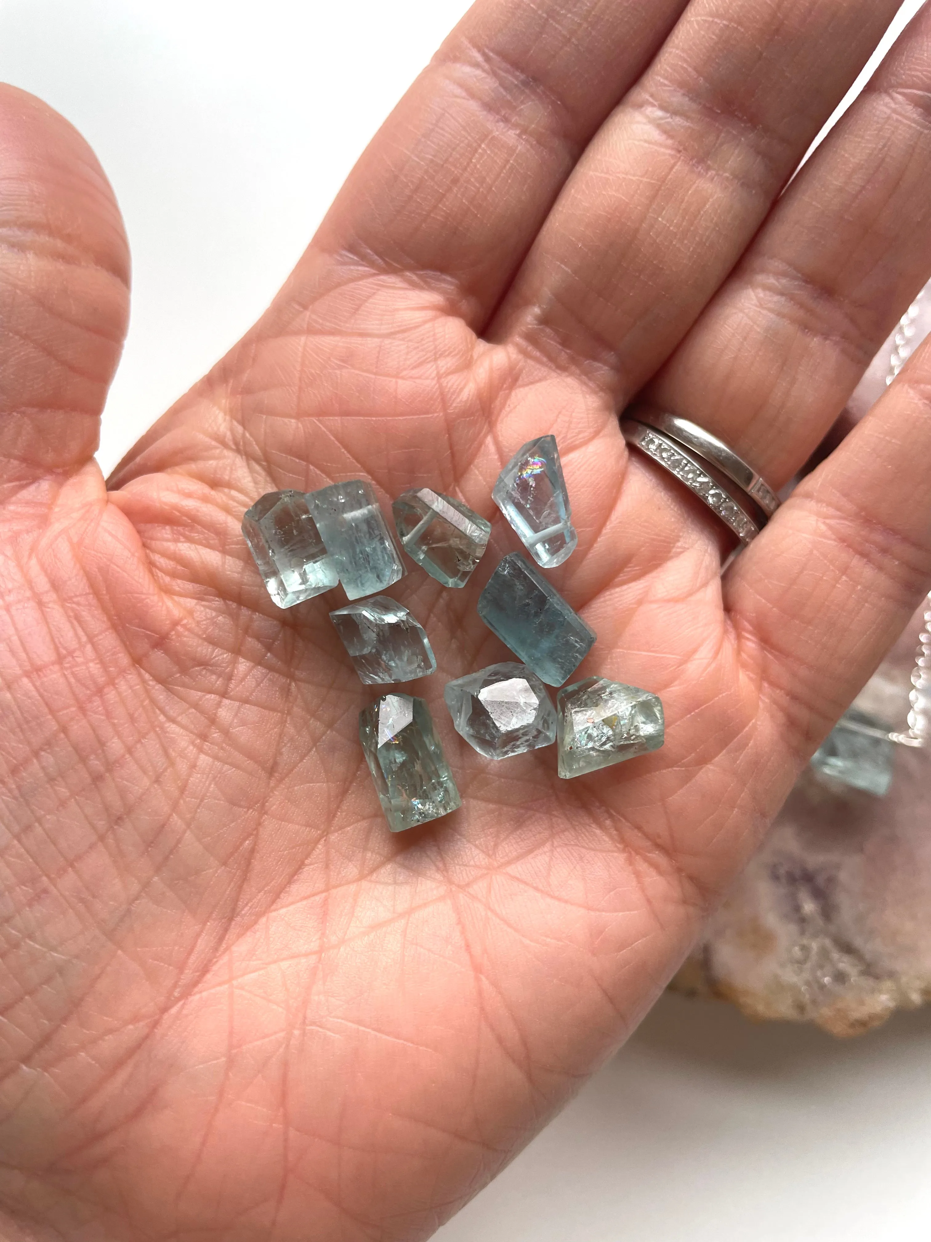 Tiny Aquamarine Gemstone Necklace