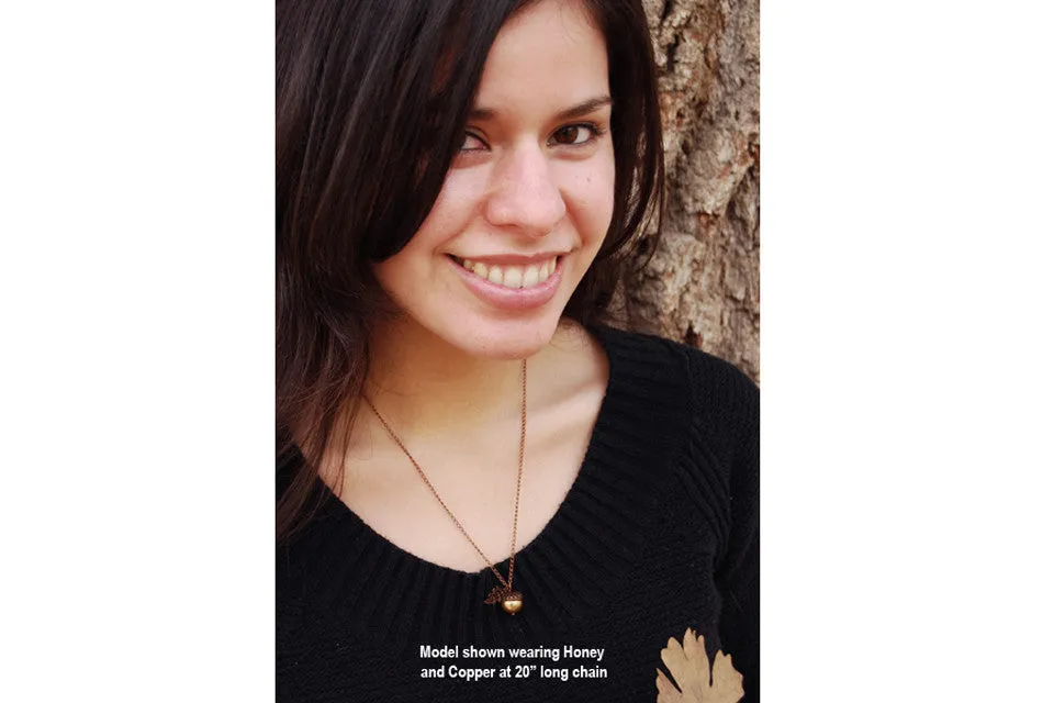 Turquoise and Copper Acorn Necklace