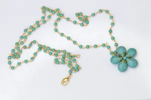 TURQUOISE FLOWER NECKLACE,