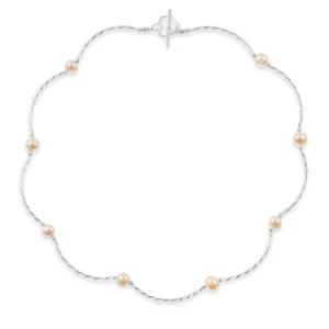 Twist Pearl Necklace  Champagne Pearls