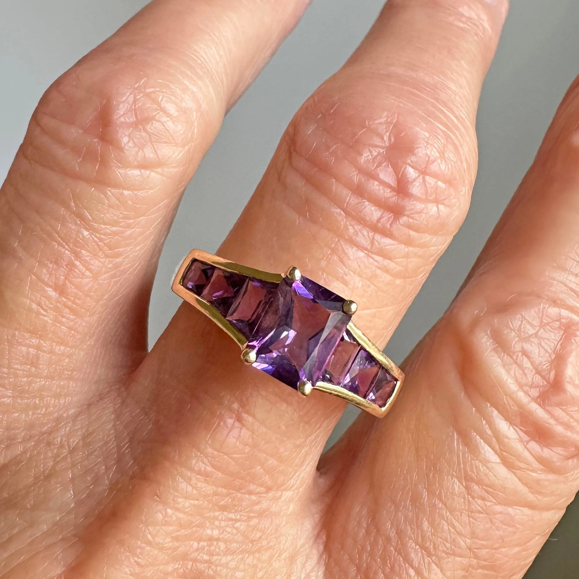 Vintage 14K Gold Amethyst Cocktail Ring