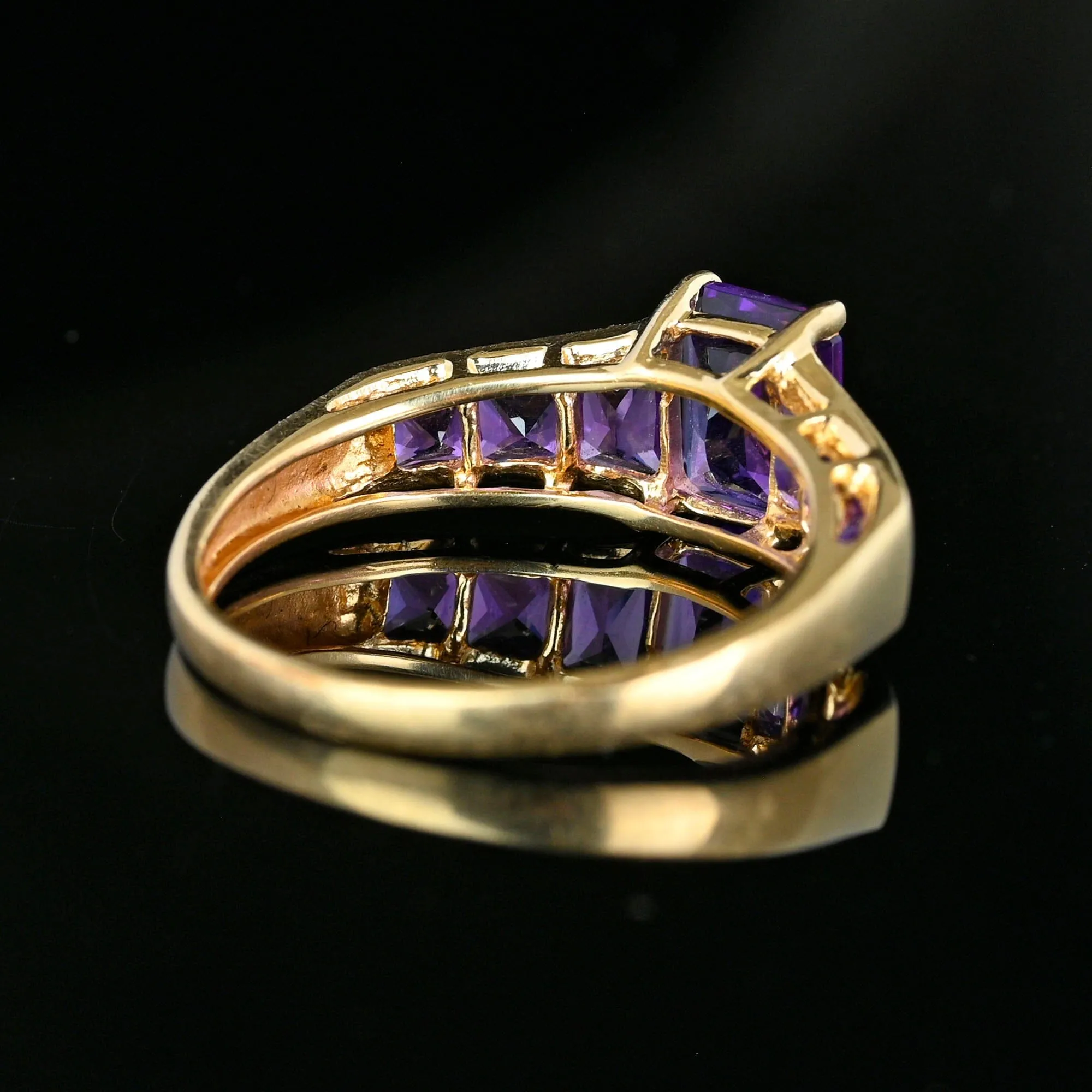 Vintage 14K Gold Amethyst Cocktail Ring