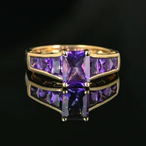 Vintage 14K Gold Amethyst Cocktail Ring