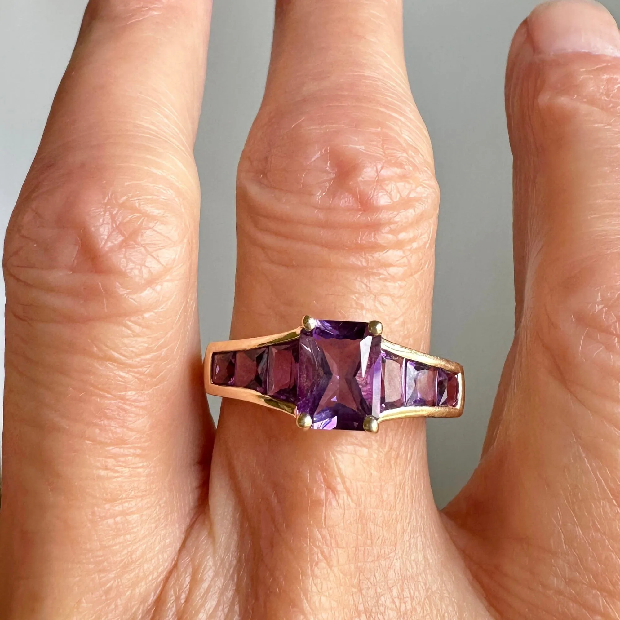 Vintage 14K Gold Amethyst Cocktail Ring