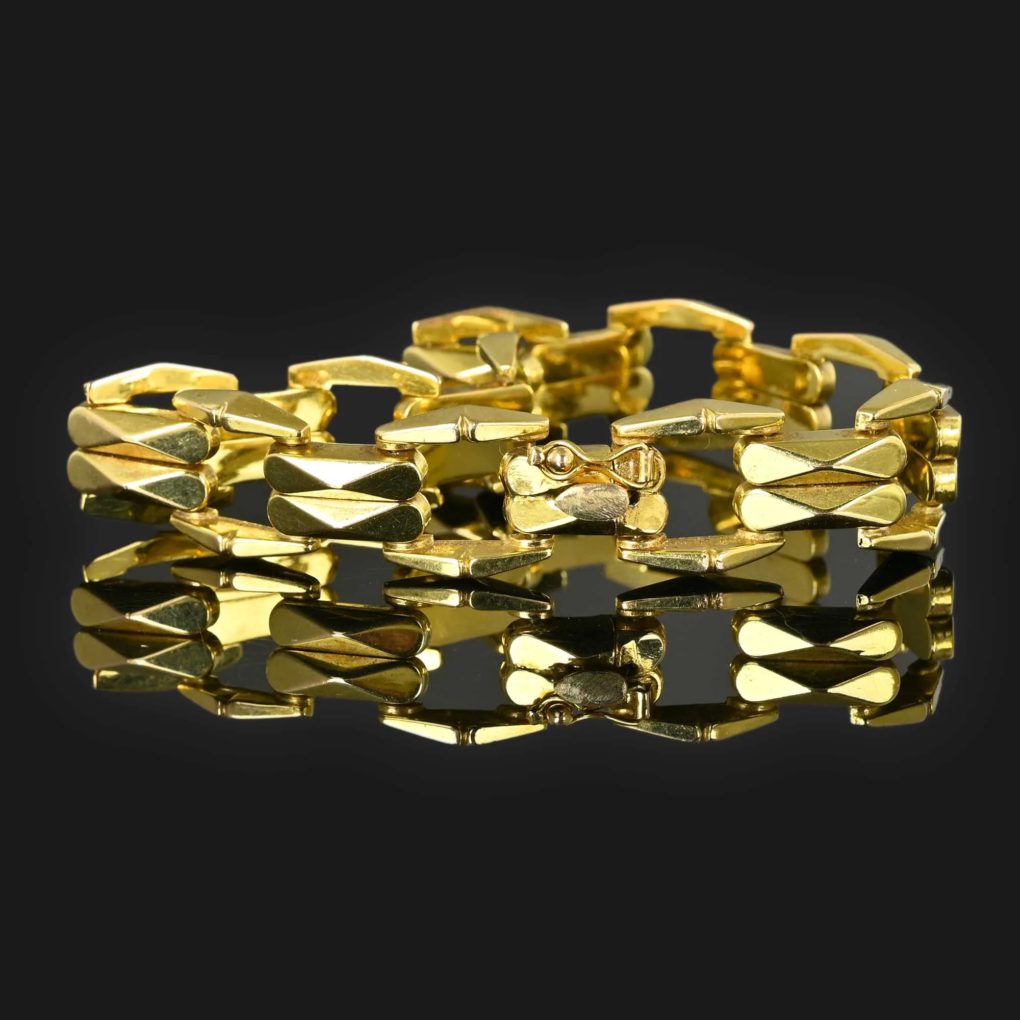 Vintage 18K Gold Panther Link Style Bracelet