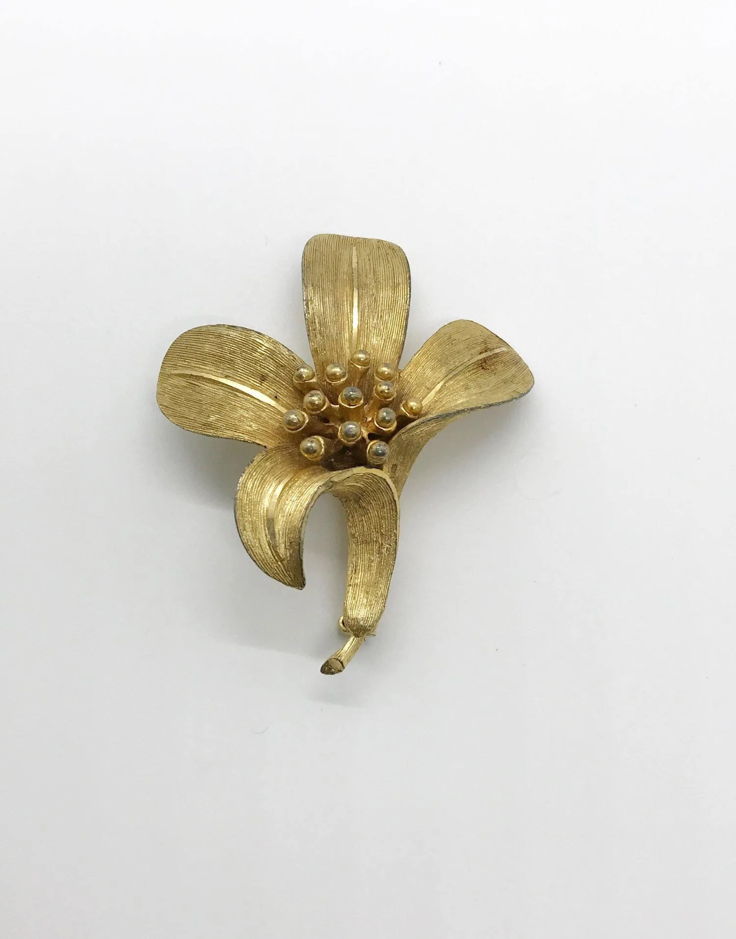 Vintage BSK Golden Lily Brooch