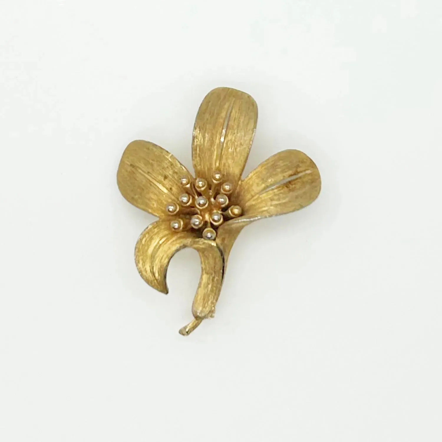 Vintage BSK Golden Lily Brooch