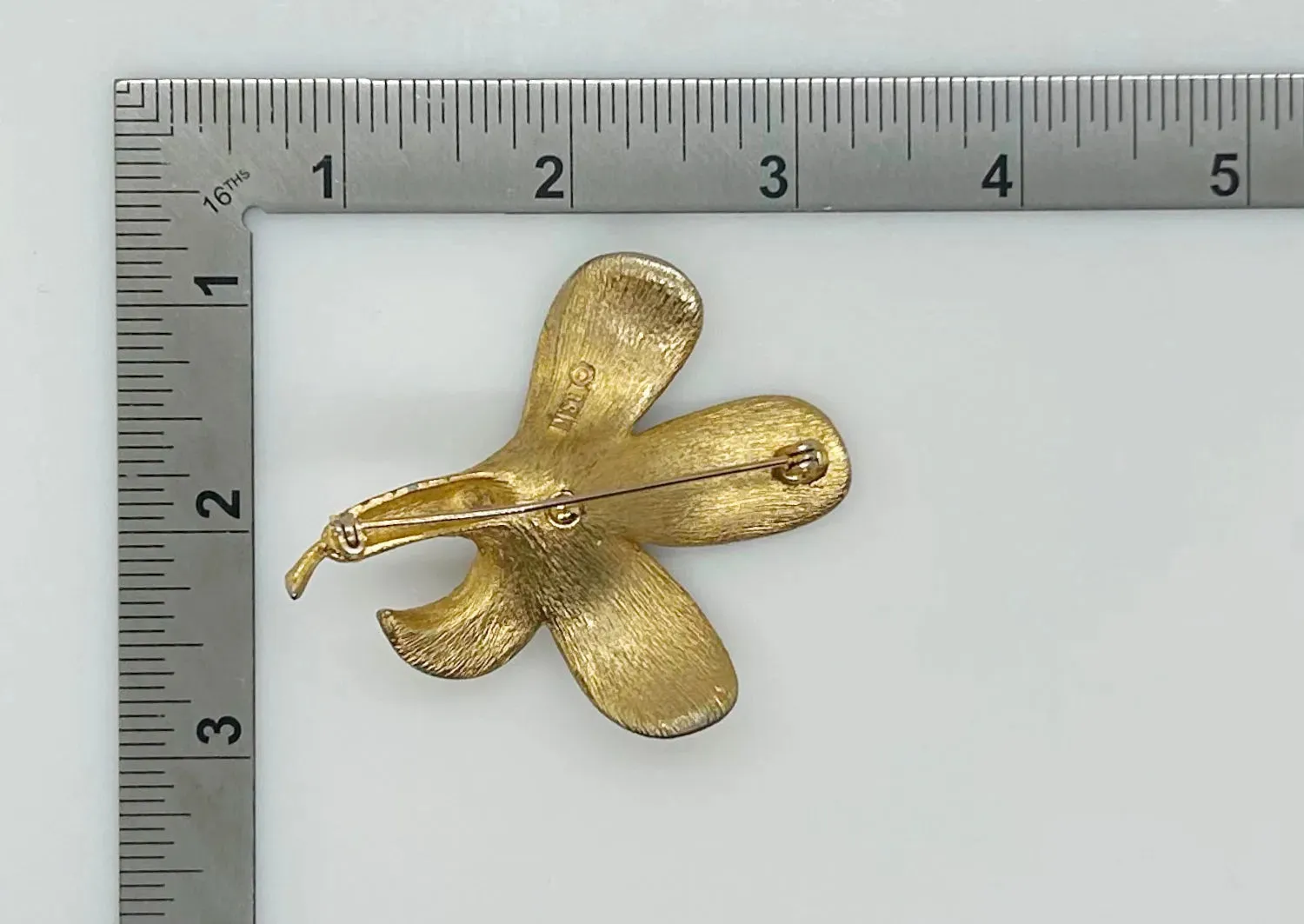 Vintage BSK Golden Lily Brooch