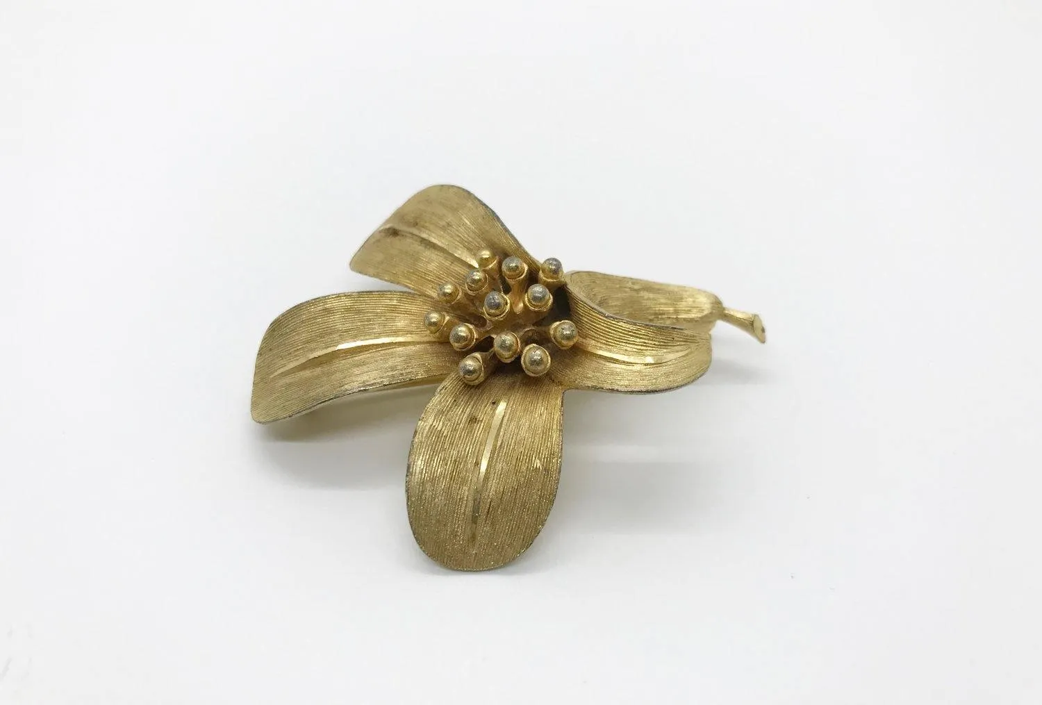 Vintage BSK Golden Lily Brooch